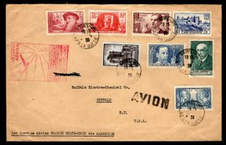 France - 1939 First Flight Airmail Cover To Usa Via Marseille