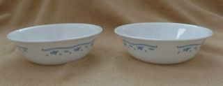 2 Corning Corelle MORNING BLUE Flower Soup/Cereal Bowls - set of two 3