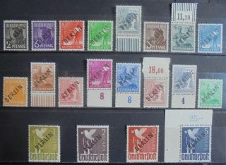 Germany (berlin) 1948 Pictorial Issue,  Black Overprint,  Complete Set Of 20 Mng