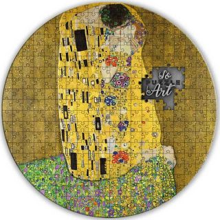 2020 Cameroon 3 Ounce Gustav Klimt - The Kiss So Puzzle Art.  999 Silver Coin