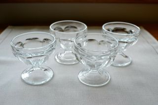 Set of 4 Glass Pedestal Footed Mini Sherbet Dessert Fruit Cups Dishes 2