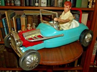 Vintage 1963 Irwin Mattel Barbie Hot Rod Car With Allen Figure