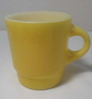 Vintage Anchor Hocking Fire King C Handle Stackable Stacking Yellow Mug Cup