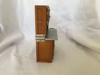 Rare Dollhouse Miniature Hoosier Cabinet w Bread and Knife Drawer Flour Sifter 2