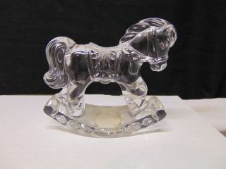 Princess House Crystal Rocking Horse Glass Sculpture Germany 3 " X 3 "