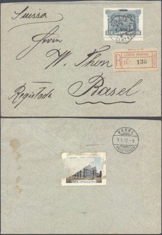 Portugal 1912 - Registered Cover Lisbon To Switzerland V16/1