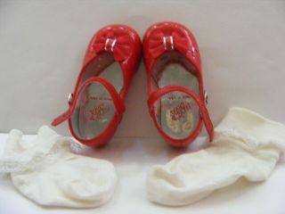 Near Red Patent Leather Shoes & Socks Patti Play Pal