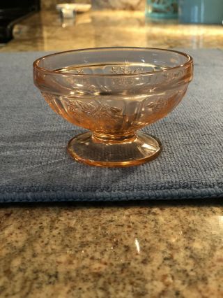Sharon Cabbage Rose Depression Glass Pink Footed Sherbet Federal Glass Co
