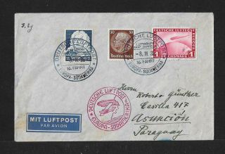 Zeppelin Germany To Paraguay Air Mail Cover 1935