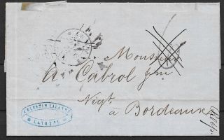 French Guyana Covers 1873 Folded Letter Cayenne To Bordeaux