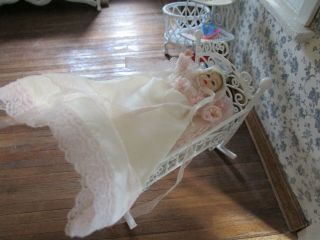 Heidi Ott Baby Doll With Christening Gown / Blanket Box 1:12 Miniature 2 "