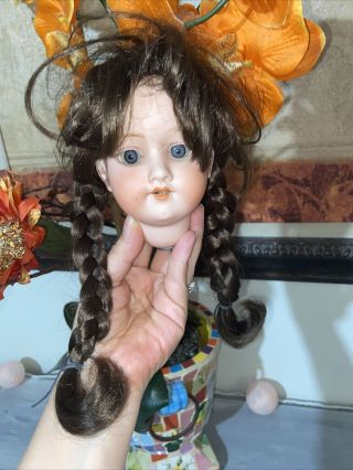 Antique German Armand Marseille Bisque Head Doll 390 A.  2 M.  Hh Wig " Head Only "