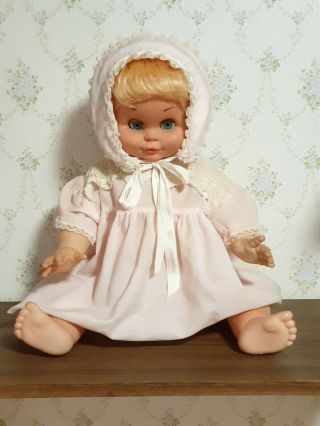 Vintage Doll With Blue Eyes Blonde Hair