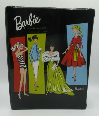 Vintage Mattel Classic Outfits Barbie Ponytail Doll Trunk Case Black 1961