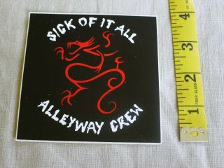Sick Of It All Alleyway Crew Sticker Agnostic Front Nyhc Cro Mags Hardcore Soia