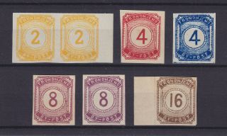Norway Local Post Trondhjem Trondheim 1886 - 1889,  7 Imperforated Stamps