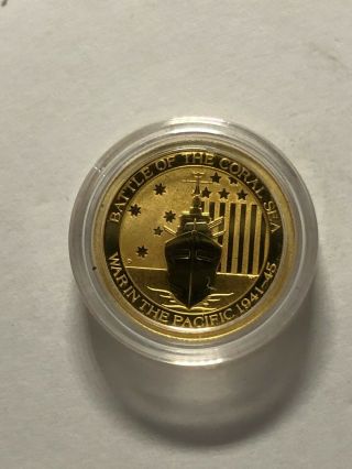 1/10 Oz Gold Australian Battle Of The Coral Sea Gold Coin