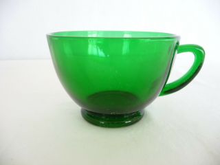 Vintage Anchor Hocking Forest Green Punch Bowl Cup Gc