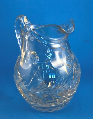 Vintage Small Crystal Water Pitcher - 5 3/4 " High -