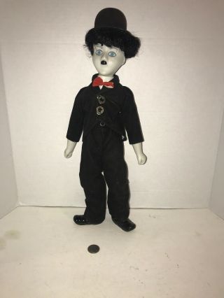 Vintage Porcelain Charlie Chaplin Celebrity Doll The Little Tramp 18 Inch Rare