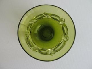 Hand Blown Glass Green Mini Vase with Applied Rigaree 3