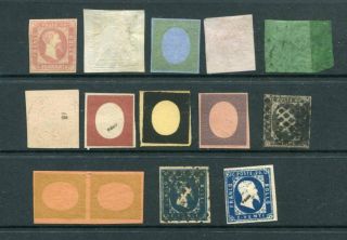 Sardegna Italian States Reprint Forgery Lot 14 Stamps