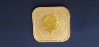 2017 Perth Australian Gold Square Map 1/10 Oz $15 Bu Coin