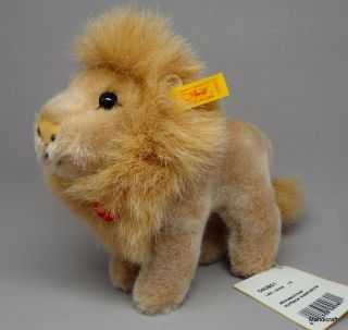 Steiff Leo Lion Standing Woven Fur Plush 12cm 5in Id Button Tags 1991 - 2002