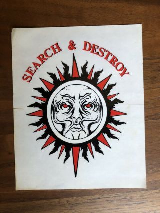 Rollins Band / Search & Destroy / Rare Sticker 1988 - Black Flag Henry Rollins