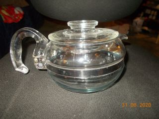 Vintage Pyrex 6 Cup Stove Top Coffee Pot Tea Kettle 8336 With Lid Clear Glass