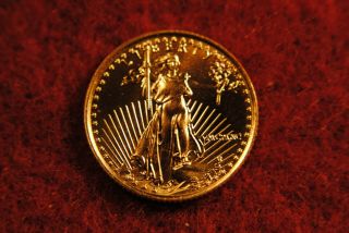 1990 $5 American Eagle Gold,  Bu,  1/10 Oz Gold,  Roman Numeral Dating