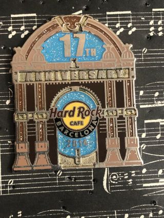 Hard Rock Cafe - Barcelona 17th Anniversary Pin 2014