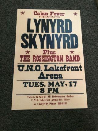 Lynyrd Skynyrd Orleans 1988 Cardstock Concert Poster 12x18