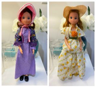 Sunshine Family Star Spangled Two Gorgeous Dolls As Mattel 1974 Rare 9 "