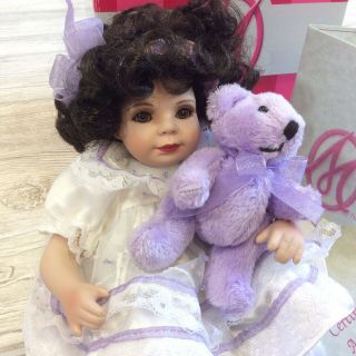 Baby Annette Funicello Marie Osmond Porcelain Dolls Tiny Tot 6” Purple W/bear