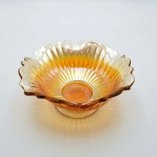 Vintage Iridescent Marigold Carnival Glass Bowl Candy Dish