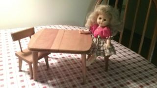Vtg Strombecker " Table & Chairs " Furniture For Vogue Ginny Size Dolls - Ouc