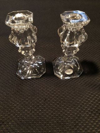 Gorham Full Lead Crystal 6” Tall Candle Stick Holders Germany