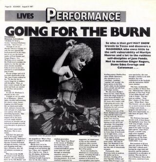 8/8/87pg32 Concert Advert & Picture,  Madonna - Houston Astrodome