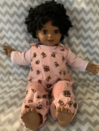Vtg 1985 Galoob Baby Talk African American Doll W/ Outfit Does Not Work