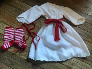 American Girl Doll Kirsten St.  Lucia Holiday Gown,  Ribbons,  And Socks