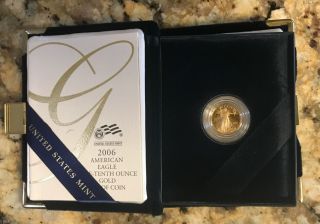 2006 Us 1/10 Oz $5 American Eagle Gold Coin Proof