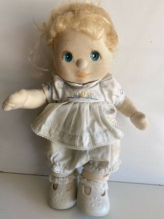 Vintage 1985 Mattel My Child Doll Blonde Aqua Eyes Outfit And Shoes