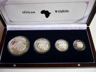 2013 Somalia Elephant Wildlife 4 Coin Proof Set - See Details/photo 