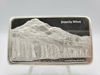 Rare 10 Oz Silver Art Bar Scenic Looks Great Tough To Find