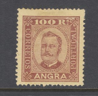 Angra Sc 10 Mog.  1892 100r Brown On Yellow King Carlos,  Perf 13½,  Fresh