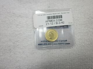 2014 Canada Gold Maple Leaf 1/10 Oz $5 - Bu Uncirculated