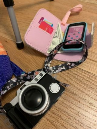 American Girl technology set - includes phone,  cameras and tripod - Retired 3