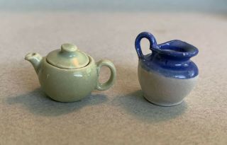 Miniature Pitcher And Teapot By Sam Dunlap