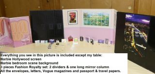 Screens Dividers Background &lots Of Books Passport Postal Cards Jason Wu Barbie